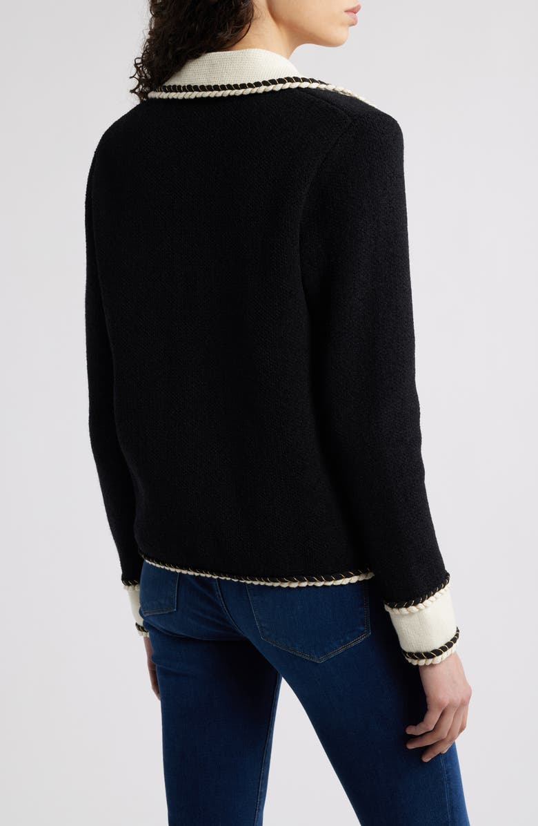 Elie Tahari The Chantria Braided Cardigan Jacket, Alternate, color,