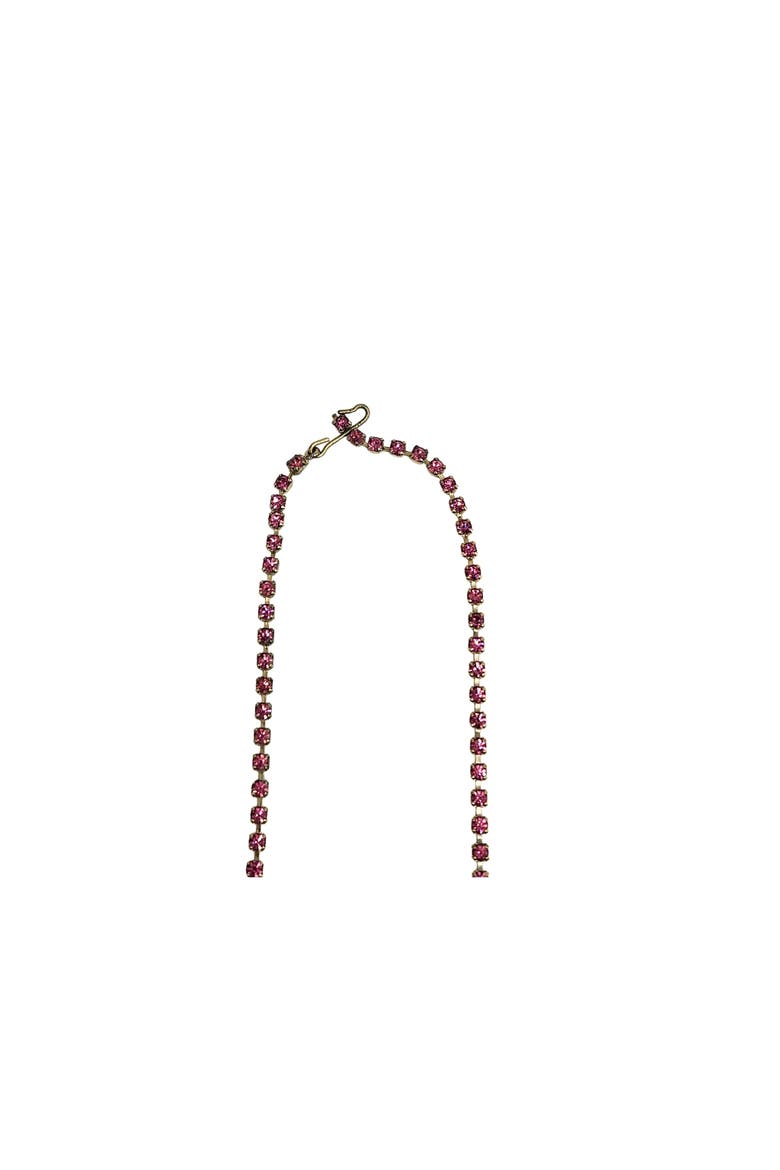 Vintage 1950s Pink GivrÃ© Rhinestone Choker, Alternate, color, Gold