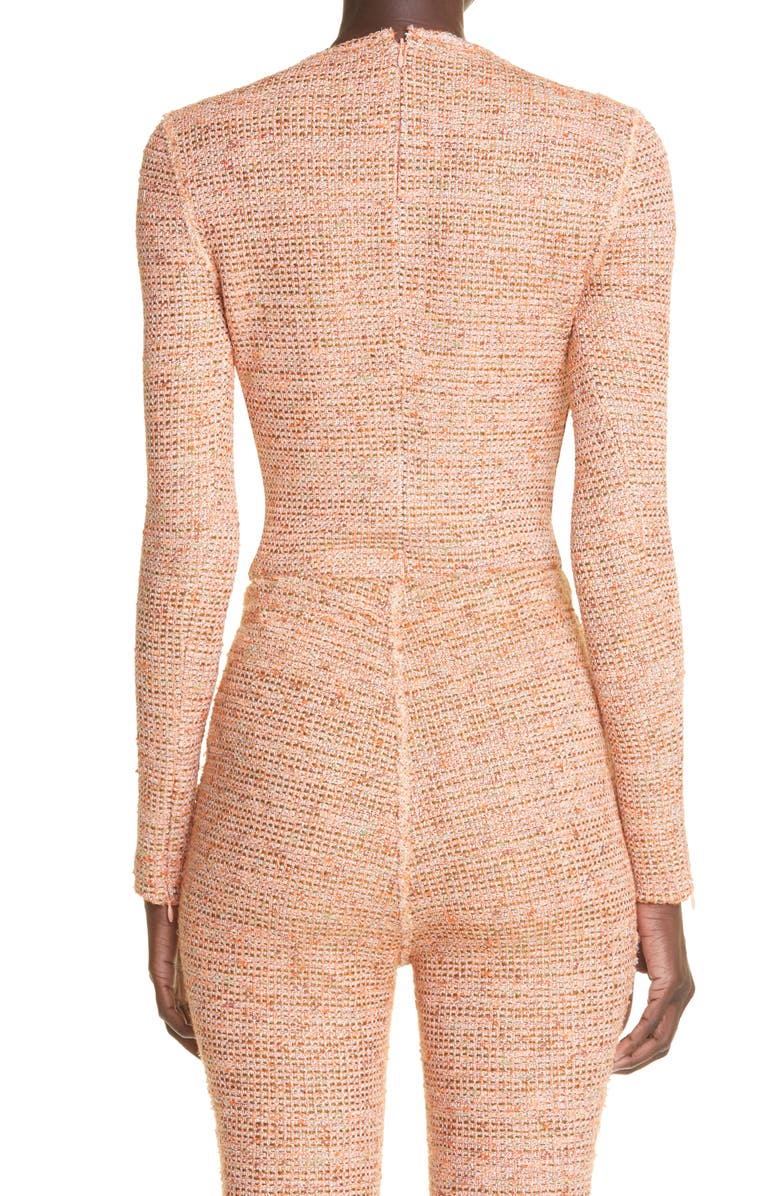 St. John Collection Long Sleeve Bouclé Knit Top, Alternate, color, Medium Brown Multi