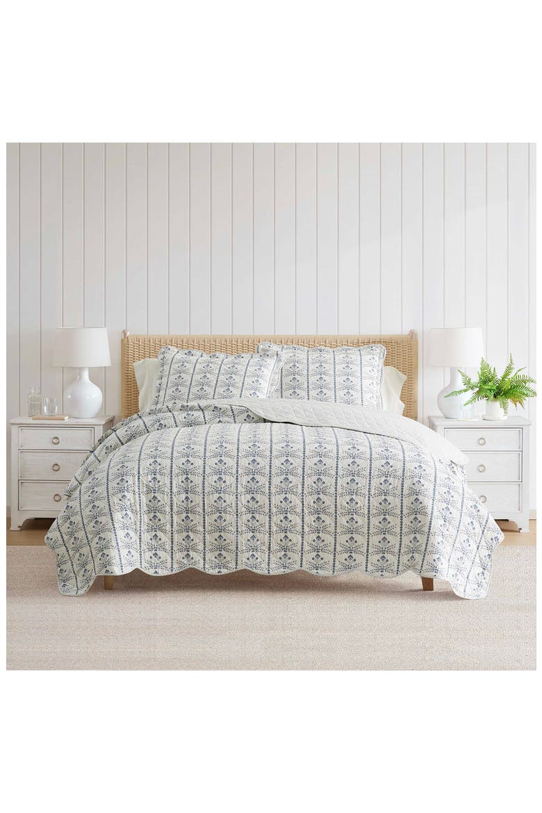 Willa Floral Stripe Quilt, Alternate, color, VANILLA/ GREY