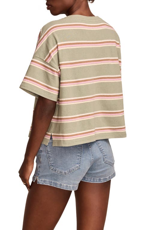 LUCKY BRAND LUCKY BRAND STRIPE CREWNECK OVERSIZE T-SHIRT