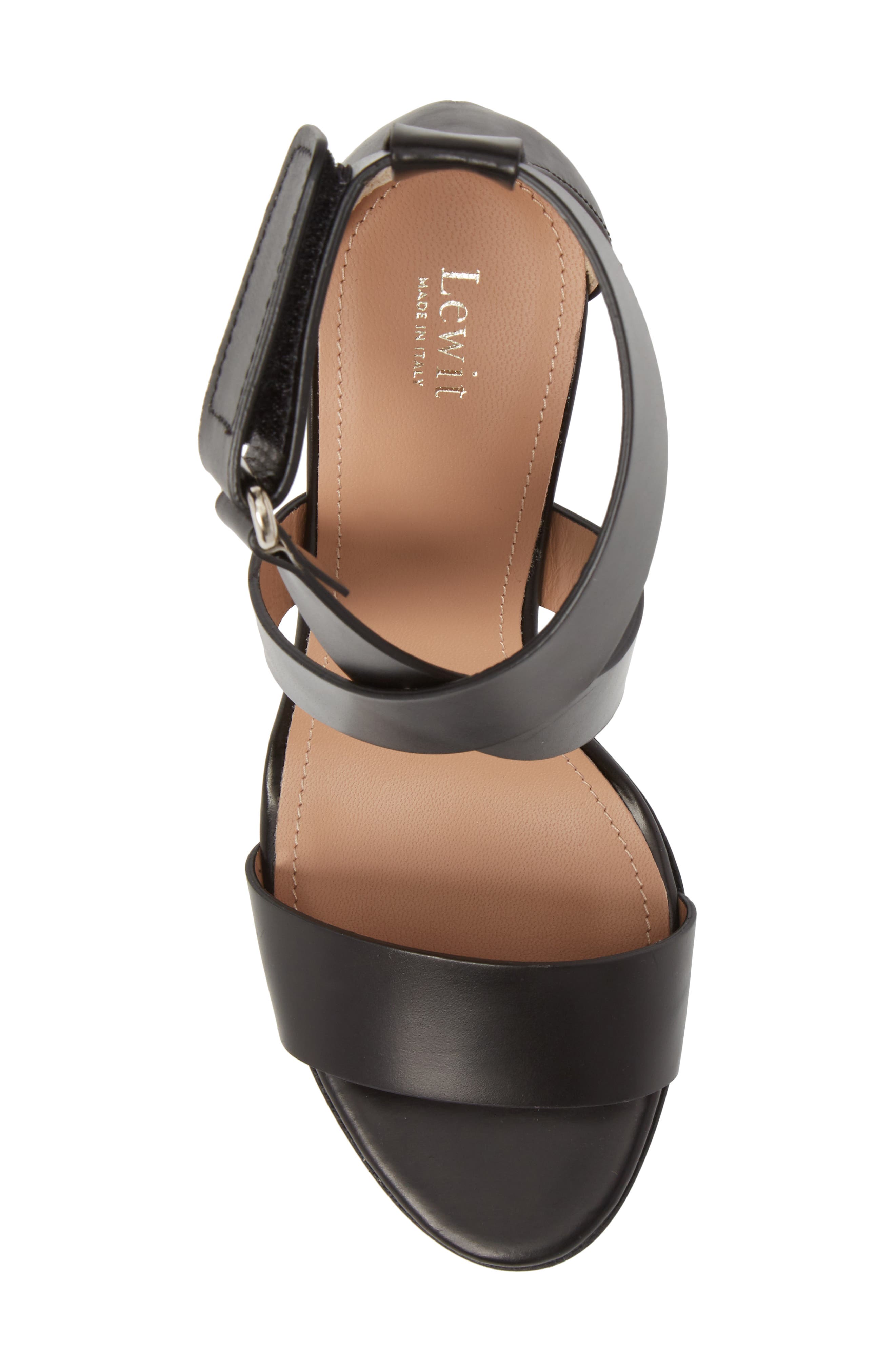 Lewit Isa Sandal, Alternate, color, Black Leather