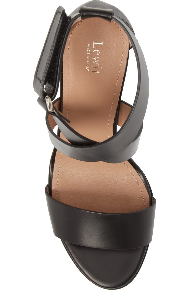 Lewit Isa Sandal, Alternate, color, Black Leather