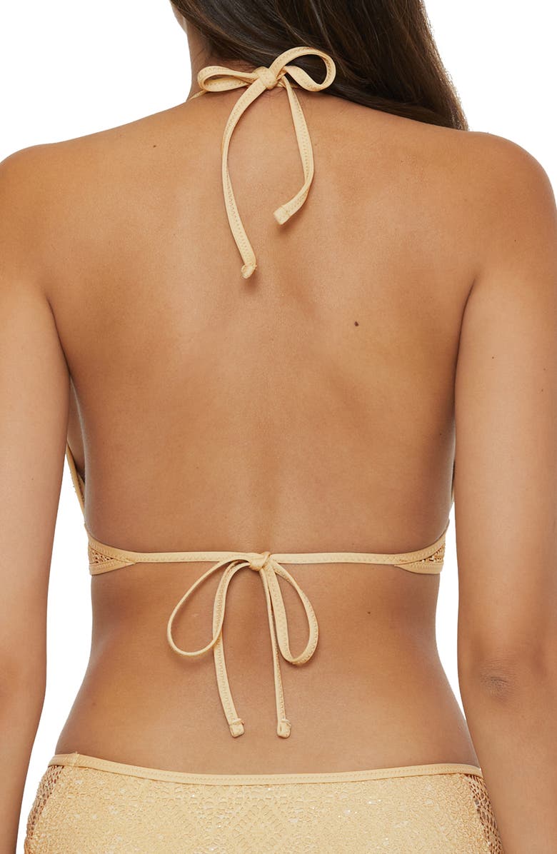 Becca Polished Halter Bikini Top, Alternate, color, Gold