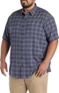 Harbor Bay by DXL Big & Tall Microfiber Large Plaid Sport Shirt