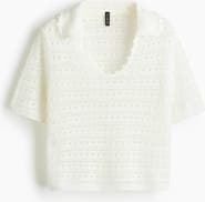 H&M Collared Hole-knit Top