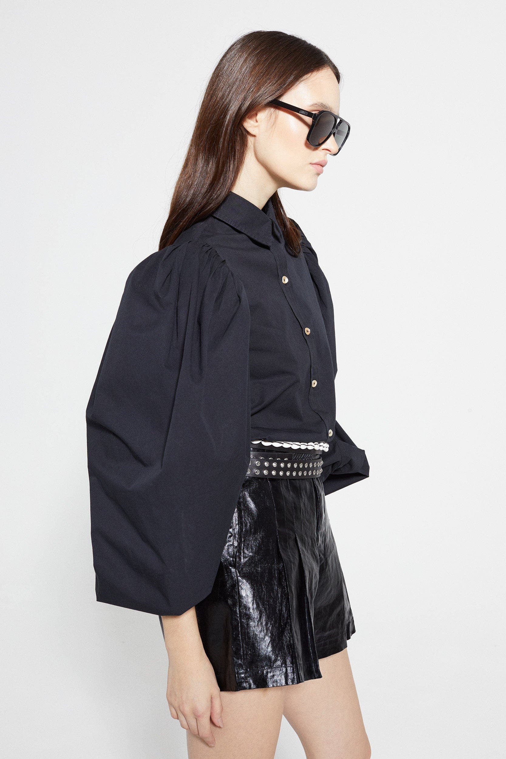 Frida Metallic Linen Shorts - image 2