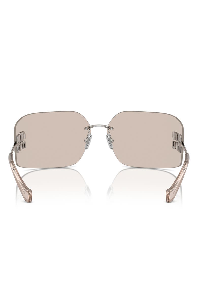 Miu Miu 80mm Oversize Irregular Sunglasses, Alternate, color, Silver