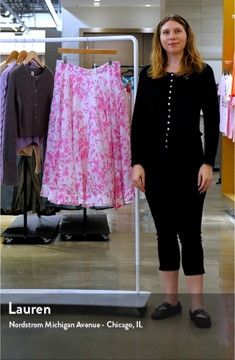 Mirabelle Floral Print Midi Skirt, sales video thumbnail