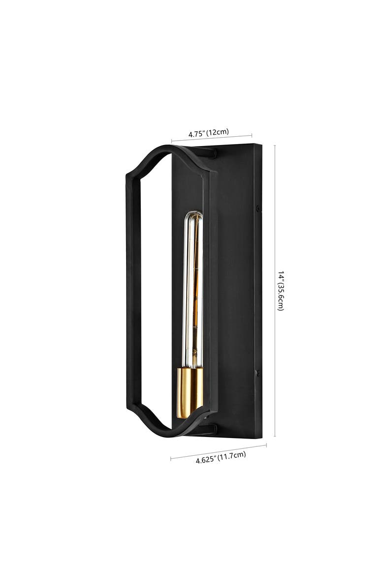 JONATHAN Y Chloe 1-Light Bohemian Farmhouse Iron LED Sconce, Alternate, color, Oil Rubbed Bronze/Brass Gold