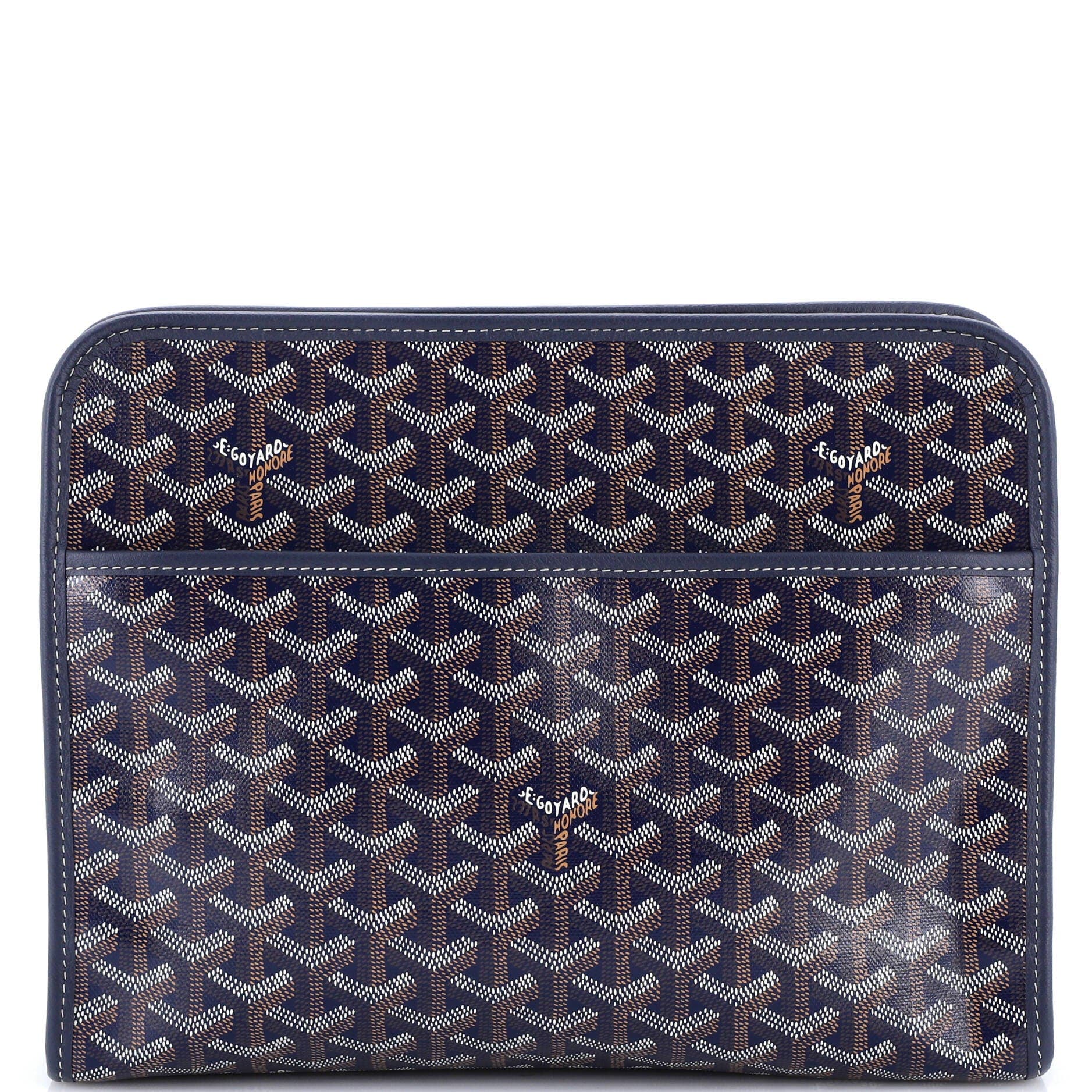 Pre-Owned Goyard Jouvence Toiletry Pouch Coated Canvas GM, Main, color, Blue