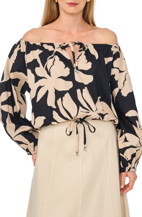 Off the Shoulder Drawstring Crop Top