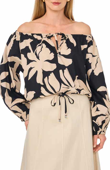 Off the Shoulder Drawstring Crop Top