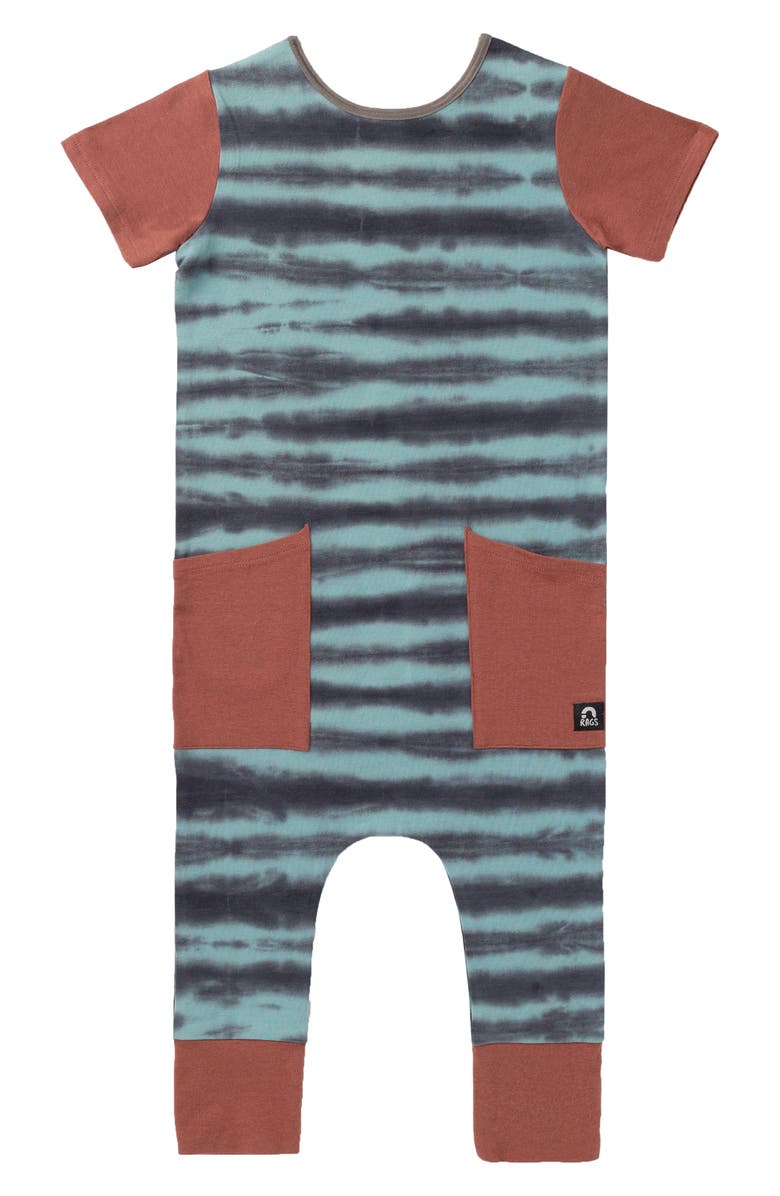 RAGS TO RACHES Tie Dye Hip Pocket Romper, Main, color, 