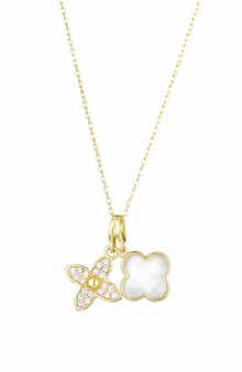 Adornia Pavé CZ Clover Pendant Necklace
