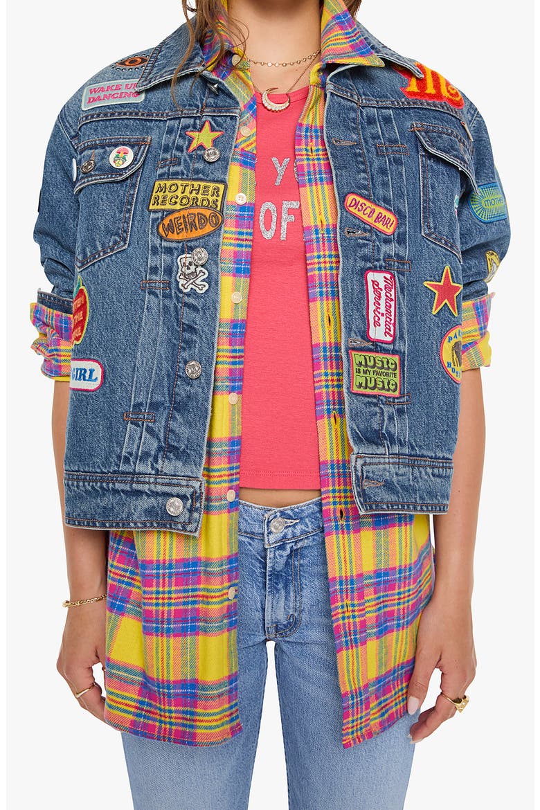The Duo Patched Denim Jacket, Main, color, WORLD TOUR