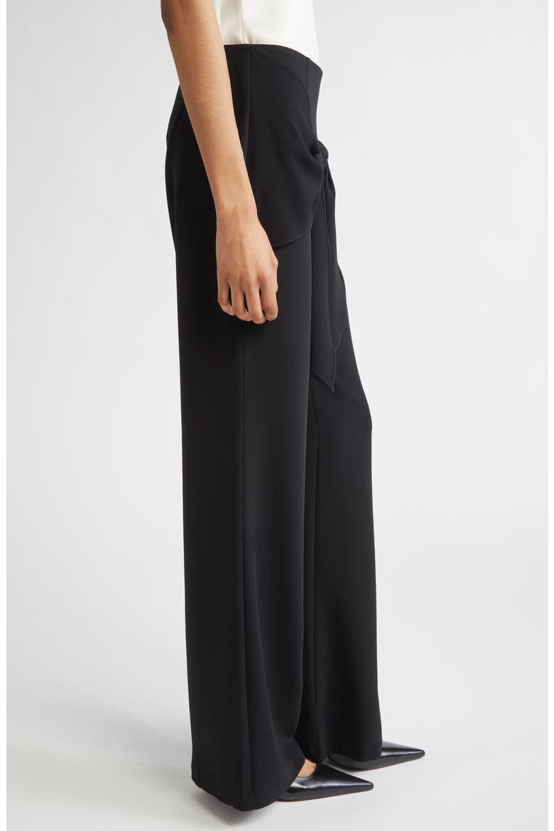 Lilas Tie Front Flare Leg Pants, Alternate, color, BLACK