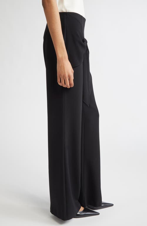 Cinq À Sept Lilas Tie Front Flare Leg Pants In Black