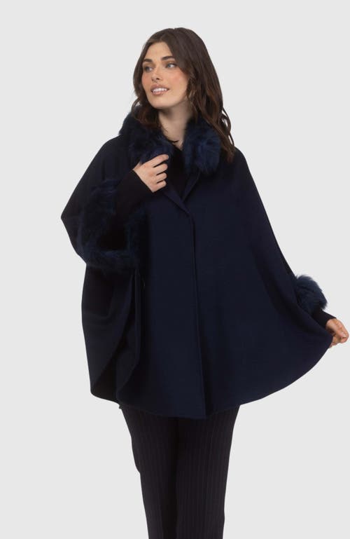 Gorski Wool And Cashmere Cape In Blue