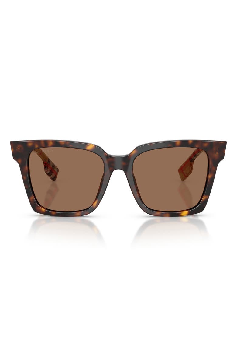 Burberry 53mm Square Sunglasses, Main, color, Dark Havana/ Dark Brown
