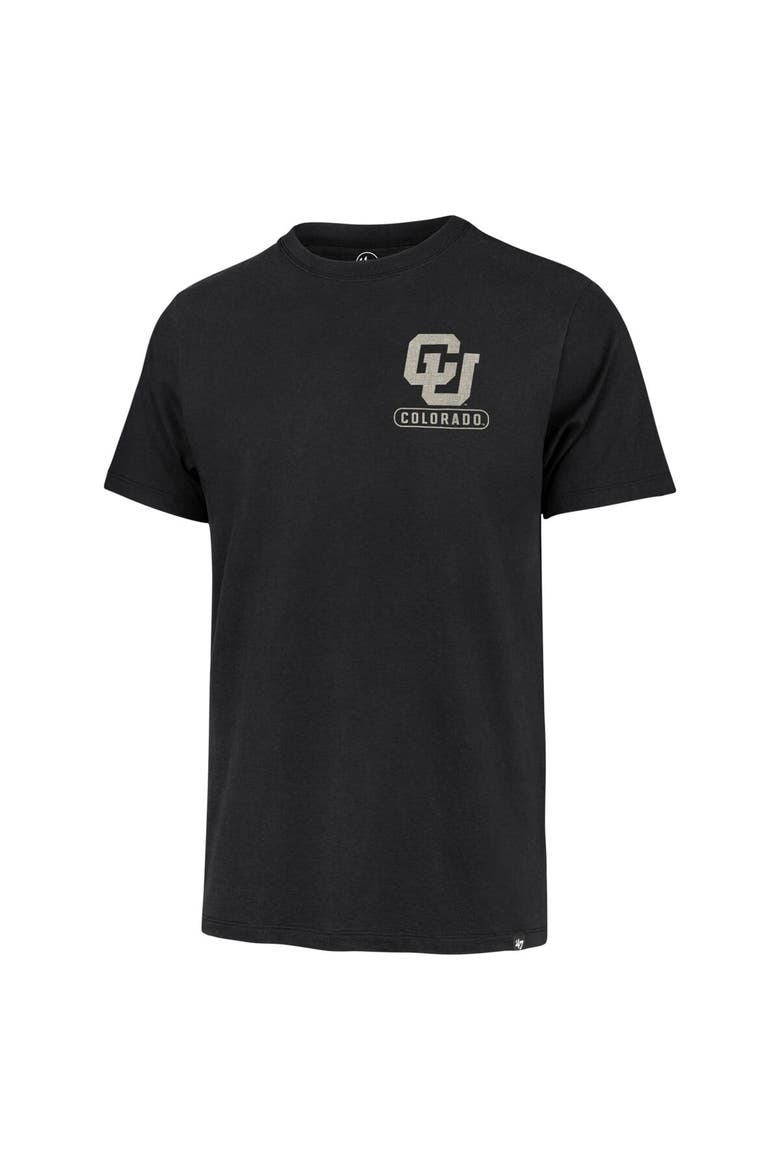 Men's '47  Black Colorado Buffaloes Left Chest Back Slide Two Hit Franklin T-Shirt, Alternate, color, Black