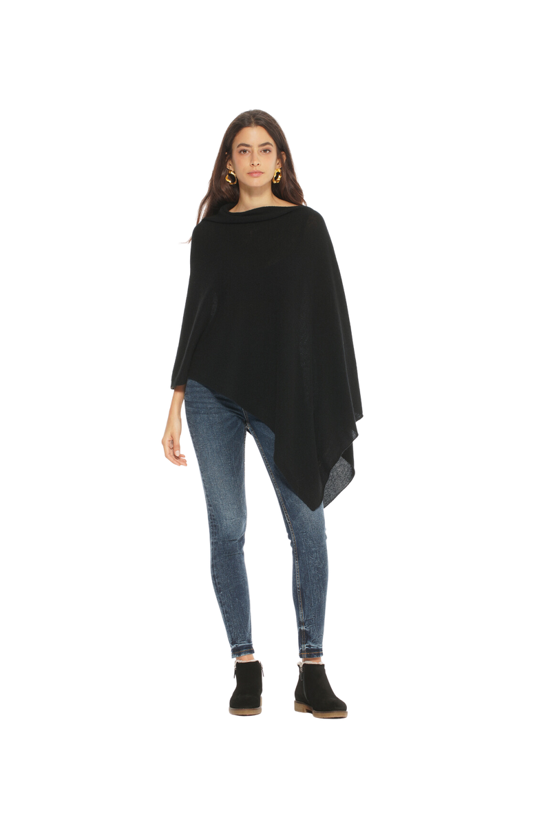 Monticelli Cashmere Essential Pure Cashmere Poncho, Alternate, color, Black