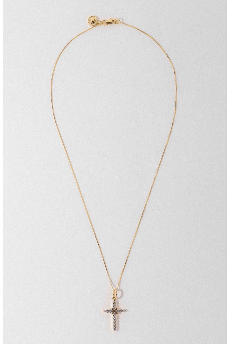 Antonia Cross Necklace, Alternate, color, GOLD