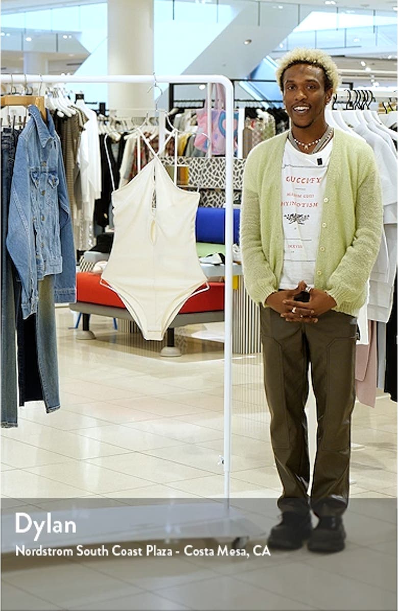 Cutout Detail Halter Neck Bodysuit, sales video thumbnail