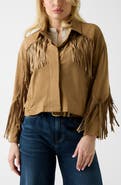 GUESS Ibby Faux Suede Fringe Jacket