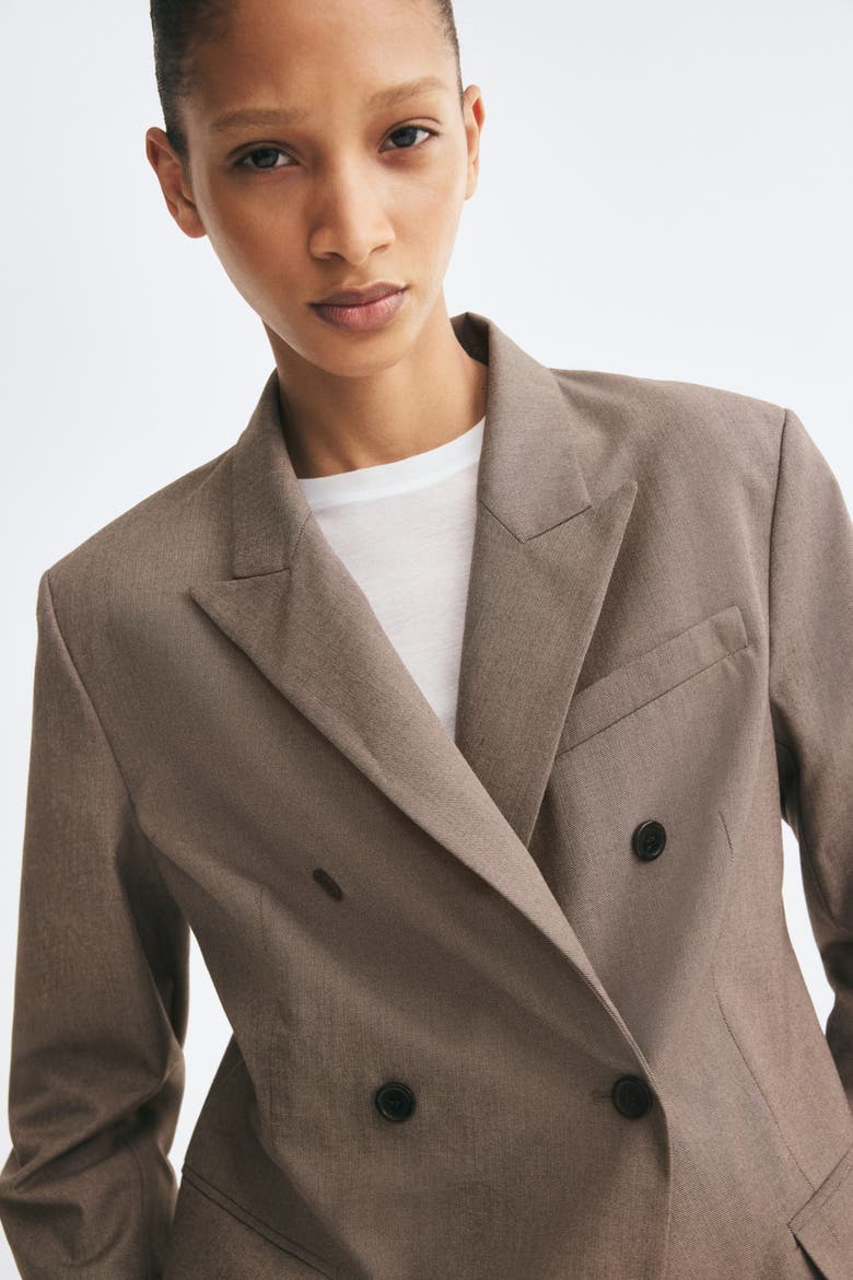 Double-Breasted Blazer, Alternate, color, Taupe