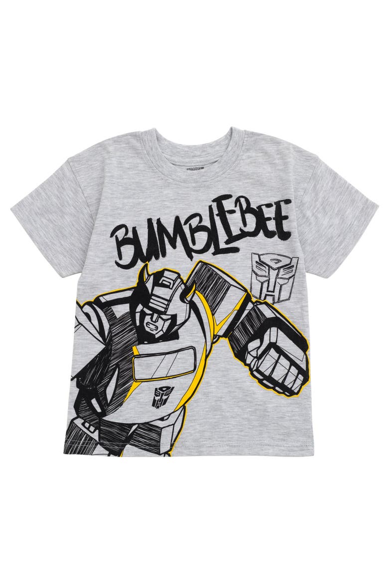 Bumblebee T-Shirt & Mesh Shorts Set, Alternate, color, Gray