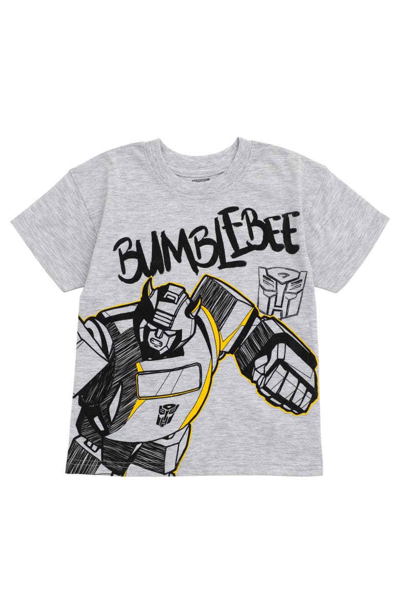 Transformers Bumblebee T-Shirt & Mesh Shorts Set, Alternate, color, Gray