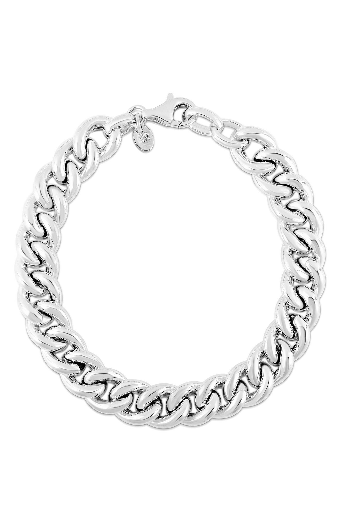 GLAZE JEWELRY Sterling Silver Curb Chain Bracelet