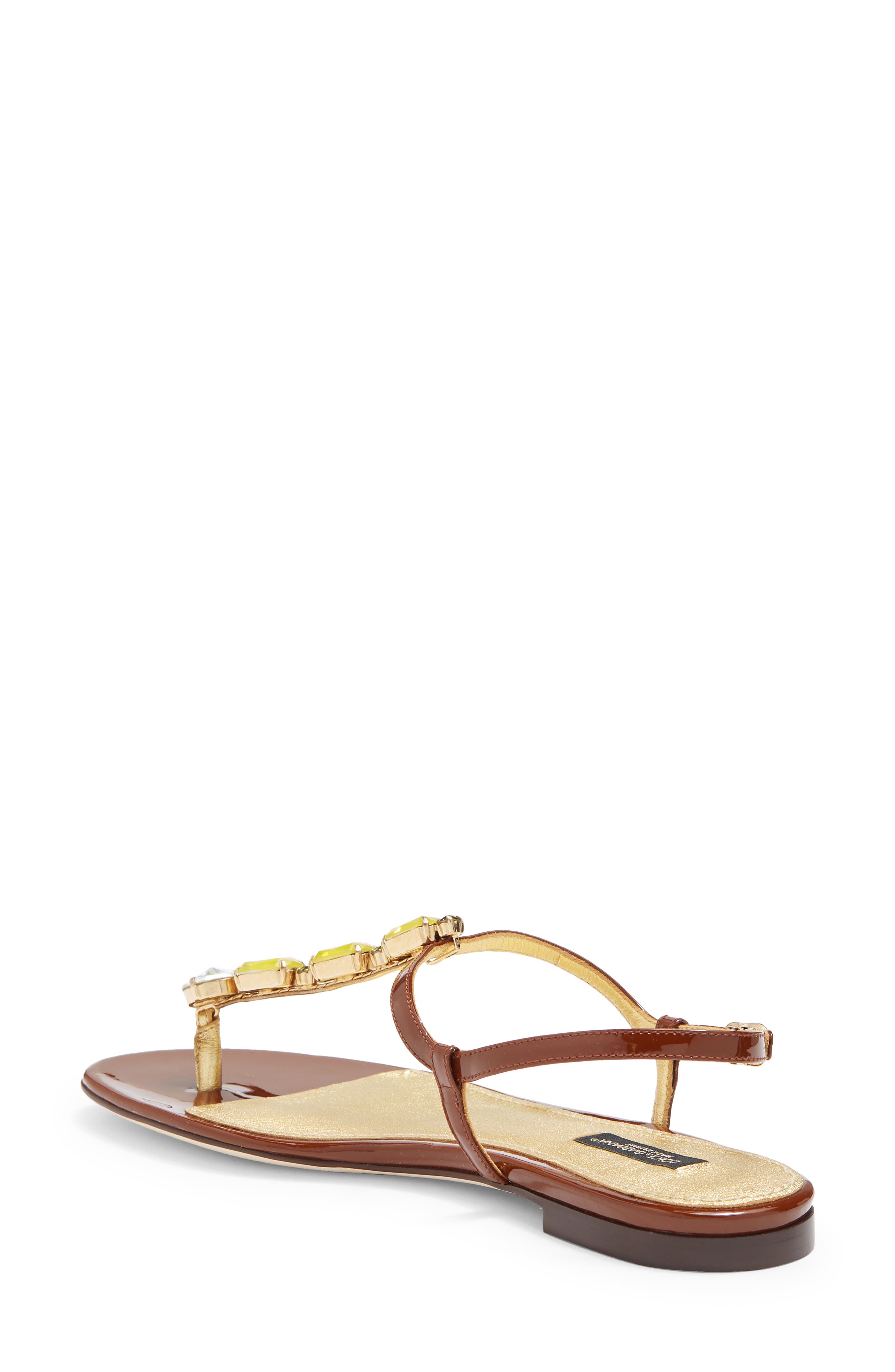 Dolce&Gabbana Jewel Embellished Thong Sandal, Alternate, color, 