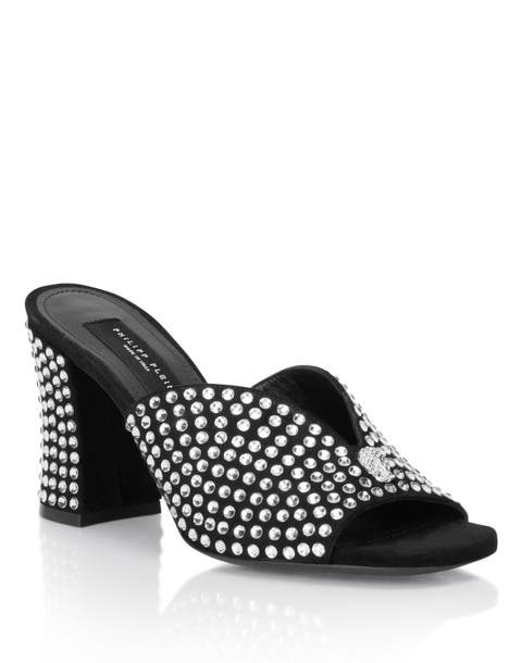 Suede Platform Sandals Strass Women