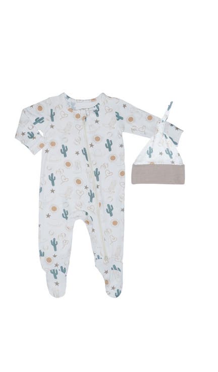 Jersey Long Sleeve Footie & Hat Set