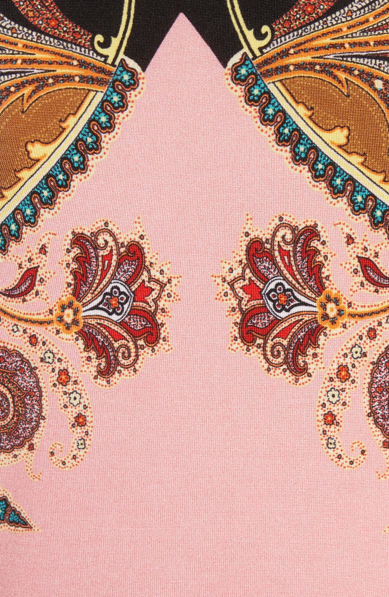 Etro Leopard Paisley Print Stretch Silk Sweater, Alternate, color,