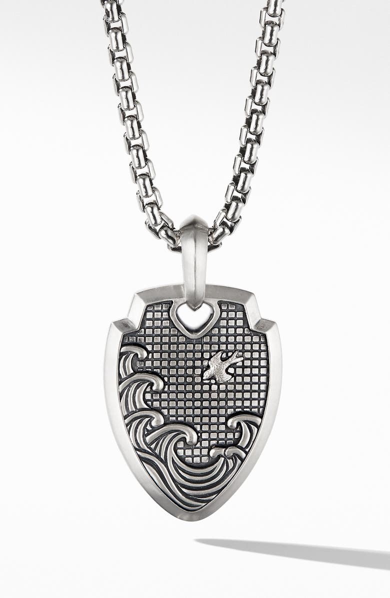 David Yurman Waves Shield Pendant, Main, color, 