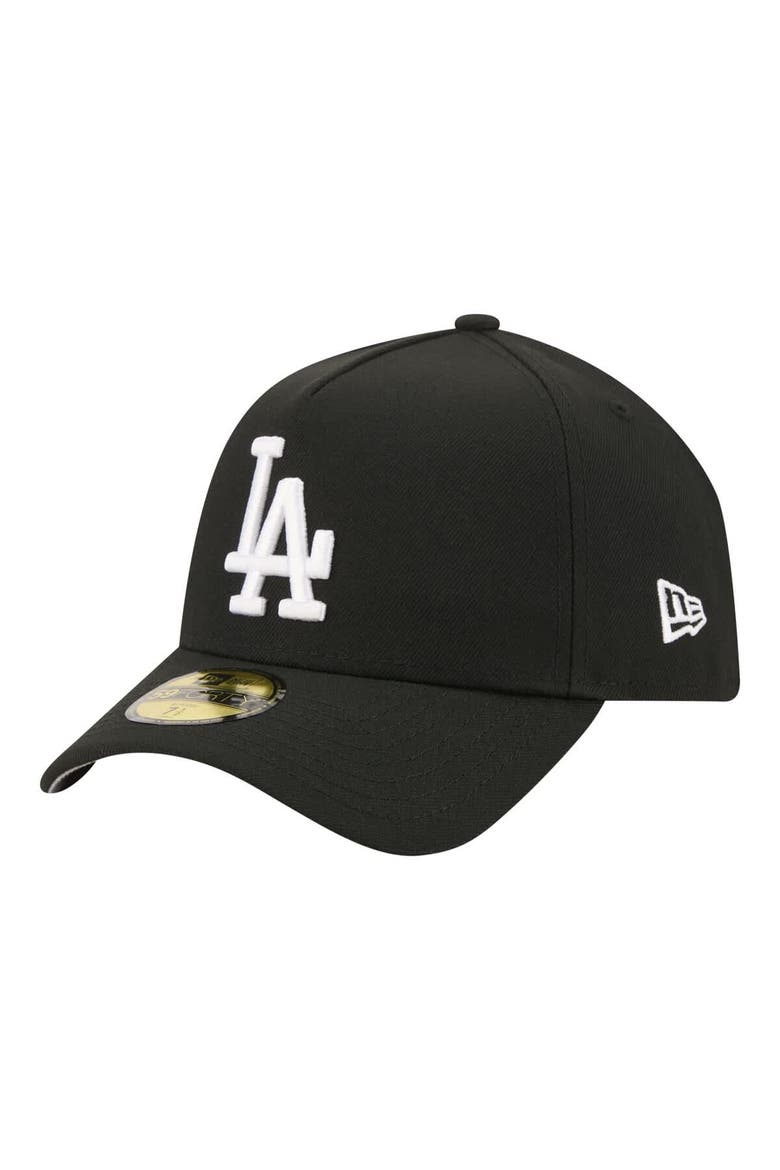 Men's New Era  Black Los Angeles Dodgers A-Frame 59FORTY Fitted Hat, Main, color, Black