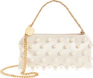 Stella McCartney Mini Falabella Pearly Bead Embellished Satin Evening Bag