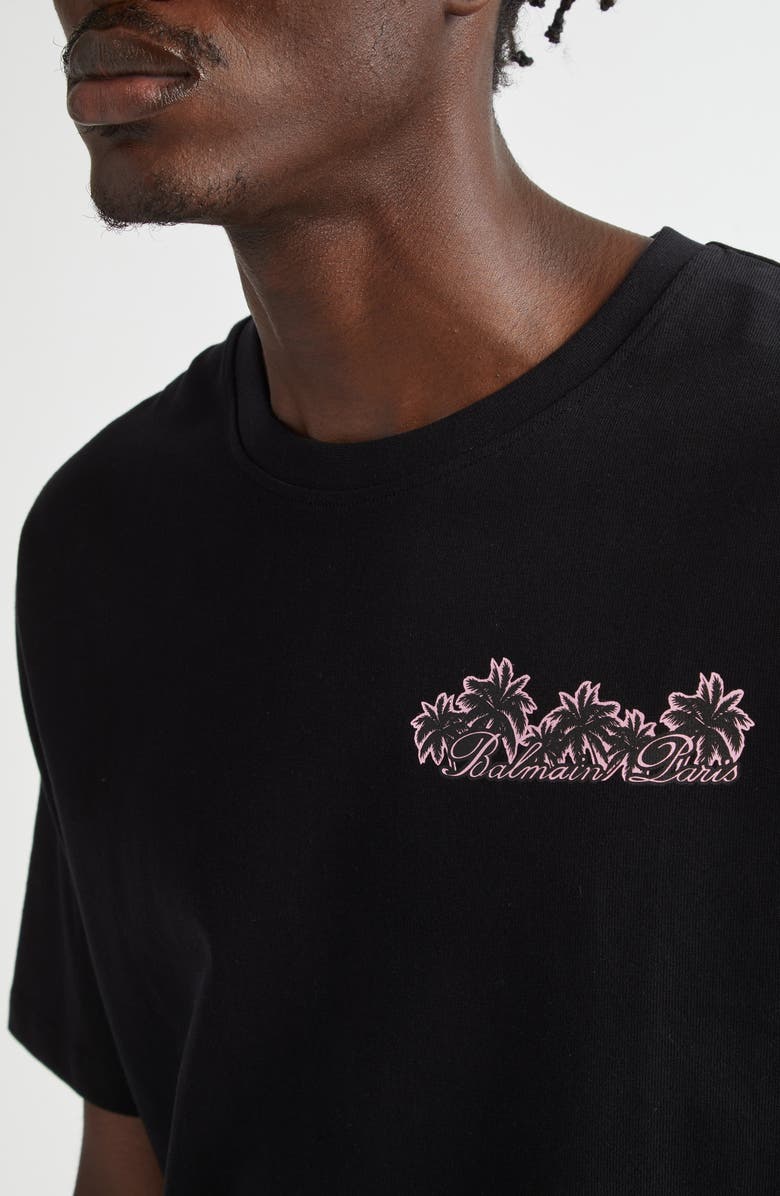Balmain Club Organic Cotton Graphic T-Shirt, Alternate, color, 