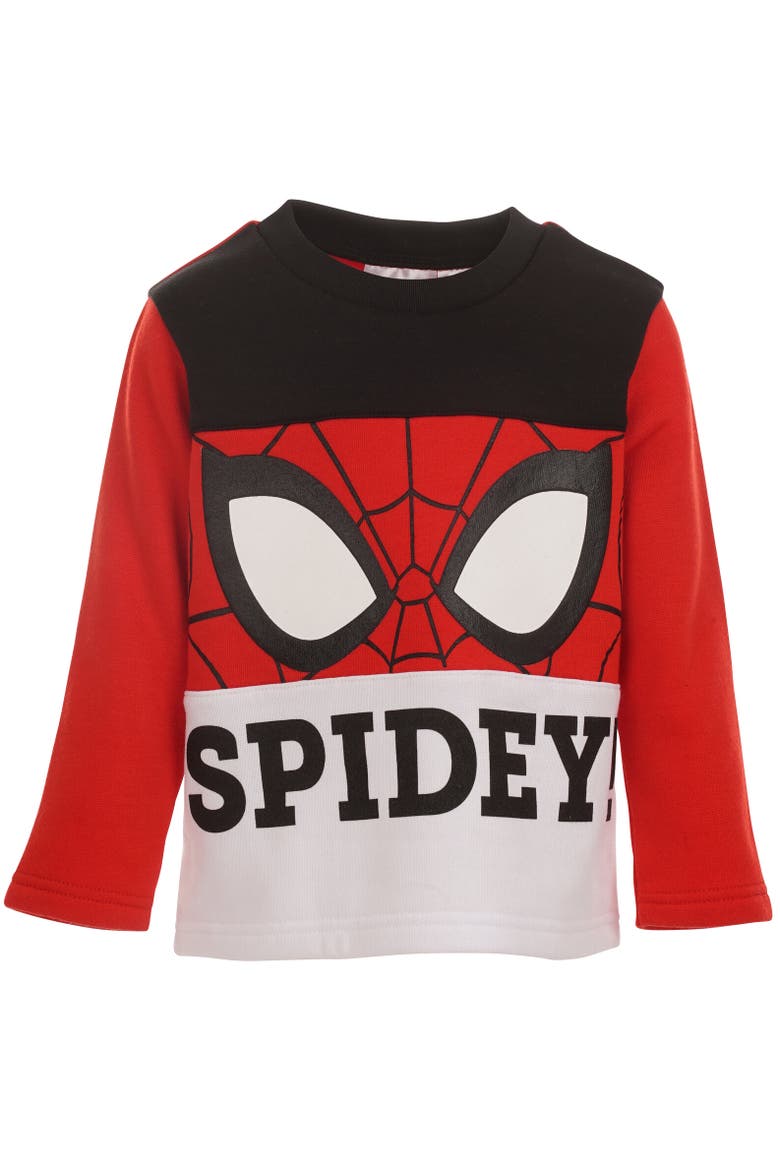 Fleece Sweatshirt & Pants Set, Alternate, color, Red / Black