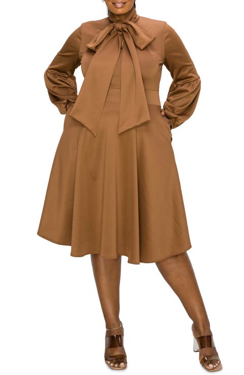 Bekah Long Sleeve Fit & Flare Dress (Plus)