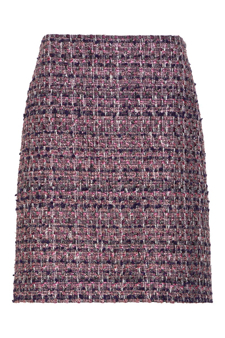 Lurex Tape Tweed Skirt, Alternate, color, ROSE QUARTZ/ BOYSENBERRY MULTI