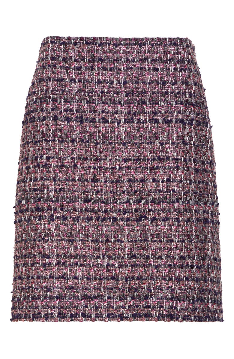 ST. JOHN Lurex Tape Tweed Skirt, Alternate, color, Rose Quartz/ Boysenberry Multi
