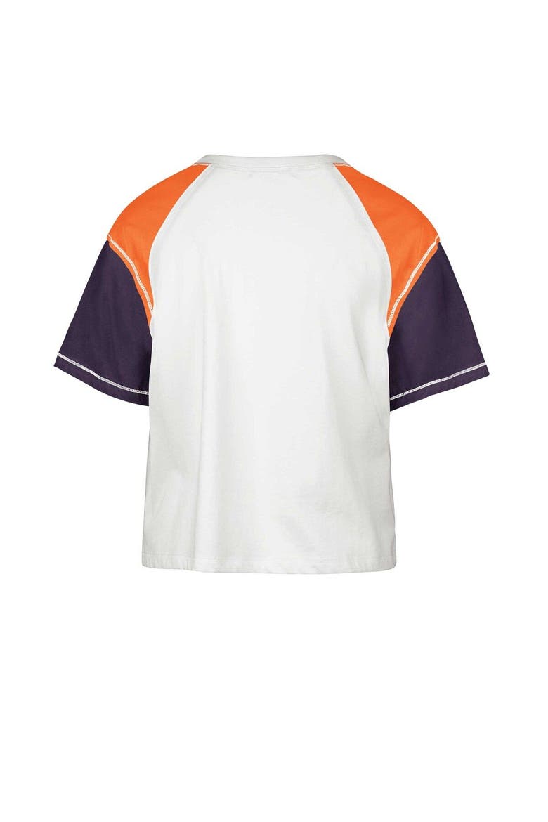 Women's '47 White Clemson Tigers Serenity Gia Cropped T-Shirt, Alternate, color, White