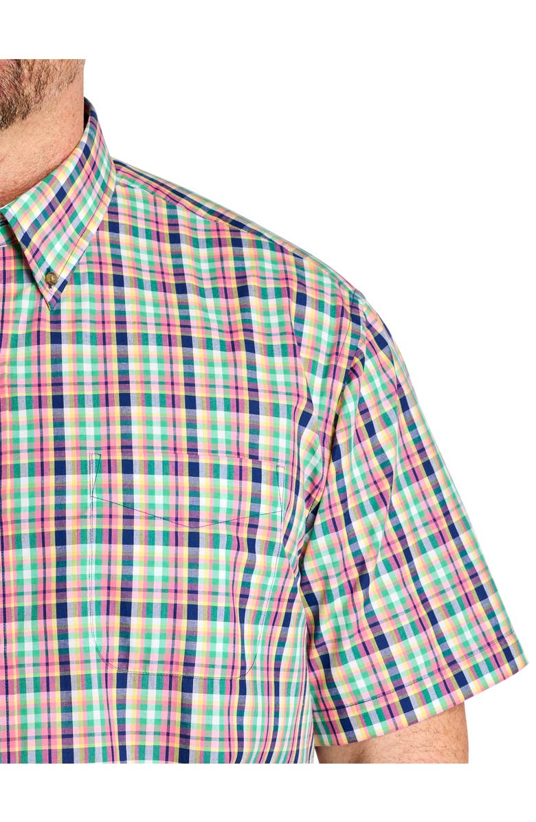 Harbor Bay by DXL Big & Tall Easy-Care Small Plaid Sport Shirt V4, Alternate, color, Pink Multi