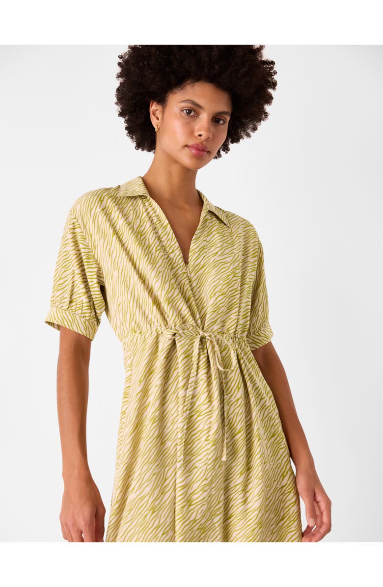 Whistles Tiger Flame Short Sleeve Midi Dress, Alternate, color, Green/Multi
