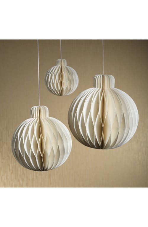 Zodax Miriam Set Of 6 Paper Ball Ornaments In Neutral