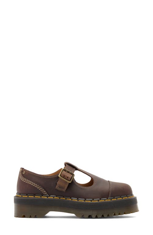 Dr. Martens' Dr. Martens Bethan Arc Crazy Horse Platform Mary Jane Shoes In Dark Brown
